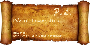 Pánt Leopoldina névjegykártya
